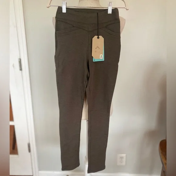 Prana Monte Baldo Olive Knit Leggings - Picture 3 of 9